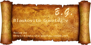 Blaskovits Gusztáv névjegykártya
